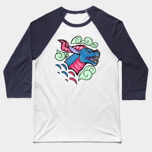 Dragon Skies - Teal Baseball T-Shirt